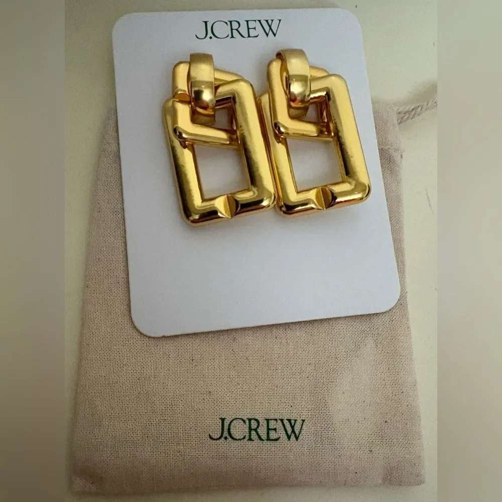 NWT - J. Crew Gold Statement Earrings